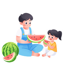 child with watermelon