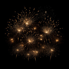 fire works in the sky with black background