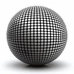 Black And White Dotted Sphere On White Background