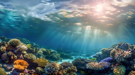 An underwater reef landscape in the great picture