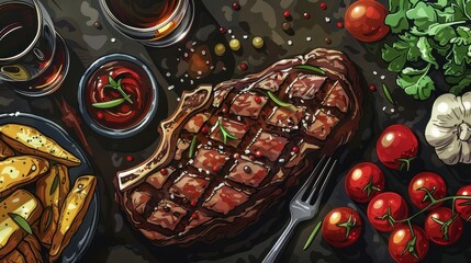 Grilled Steak with Sides