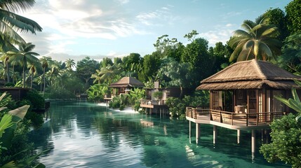 A landscape featuring an exclusive tropical resort img