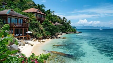 Fototapeta premium A landscape with an exclusive tropical resort image