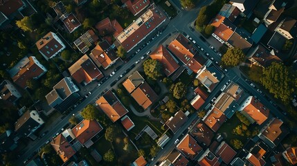 German village or town from above Top view Landscape : Generative AI