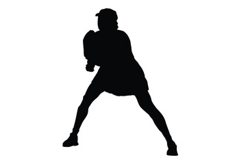 Pick ball player vector in silhouette