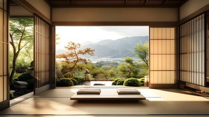 Naklejka premium A boutique hotel suite in kyoto image