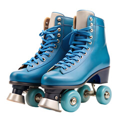 roller skates blue on transparent background