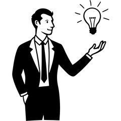 business man with light bulb