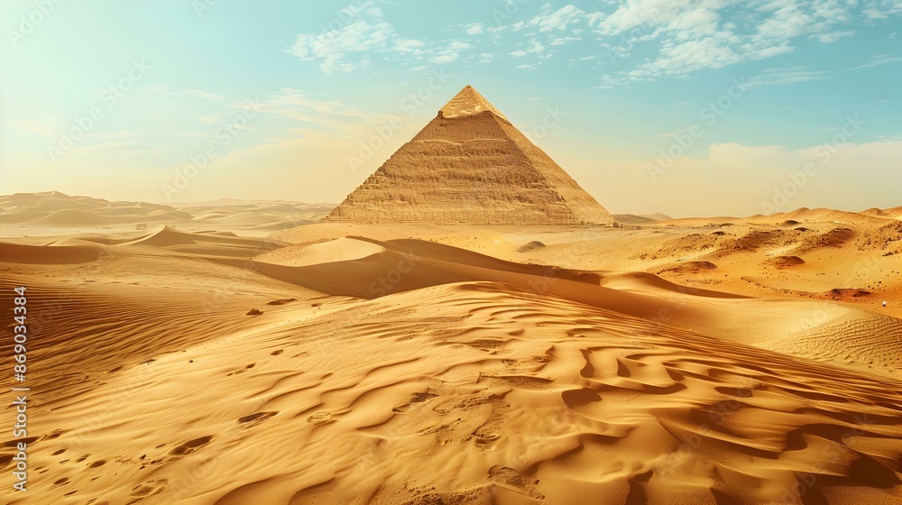 Canvas Prints landscape with ancient egyptian pyramids and sand image