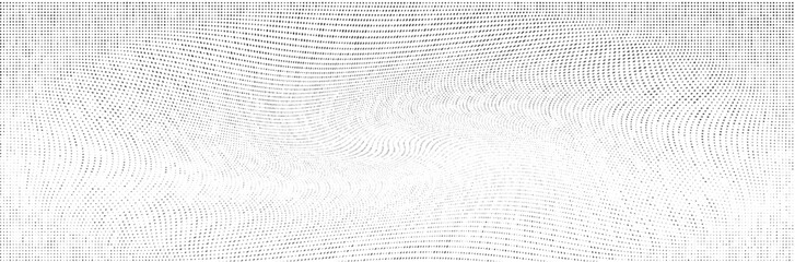 Wavy gradient halftone dots pattern texture background. Vector illustration
