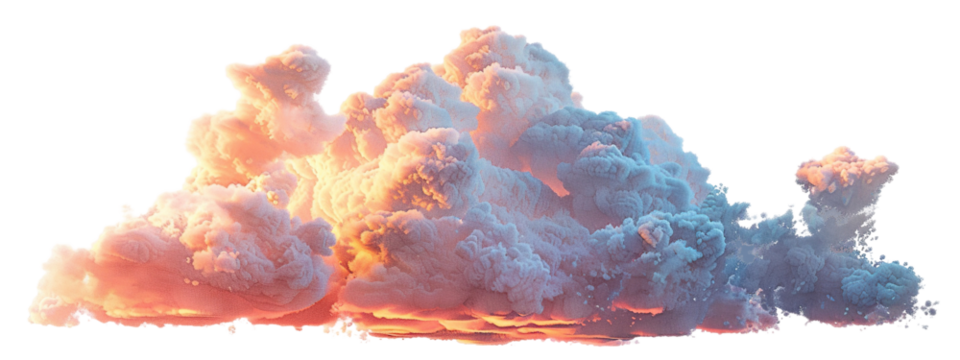 Picturesque sunset clouds cut out