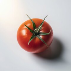 Tomato fruit with leaf isolated on a white background 2