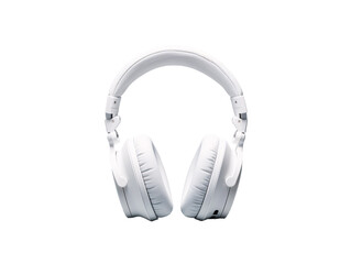 a white headphones on a white background