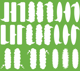 シンプルな縦長吹き出しイラストセット