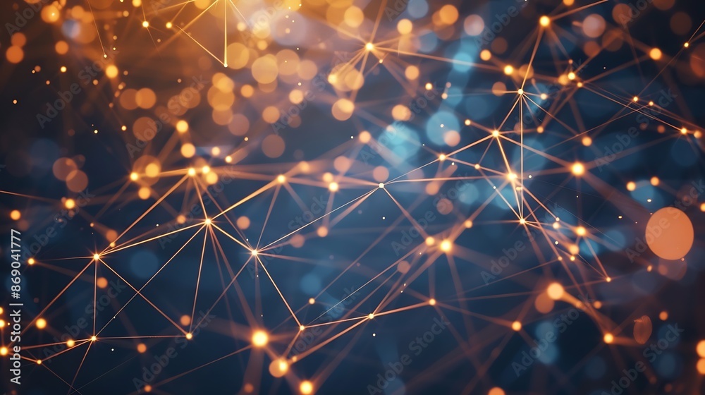 Leinwandbilder Abstract background Molecules technology with polygonal shapes connecting dots and lines Connection structure Big data visualization : Generative AI