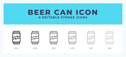 Beer can line icon vector illustration in trendy style.