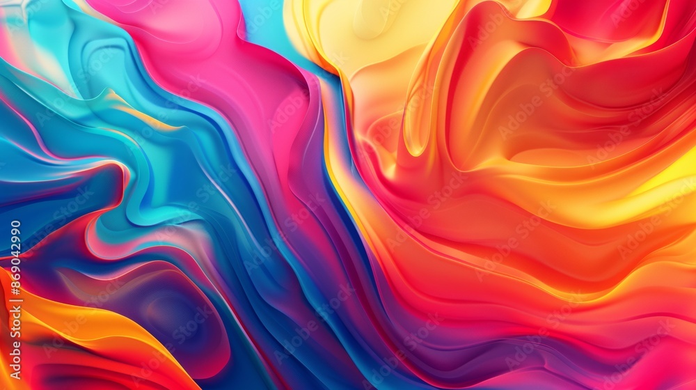 Poster vibrant abstract background with smooth gradients and dynamic shapes, creating a captivating experie