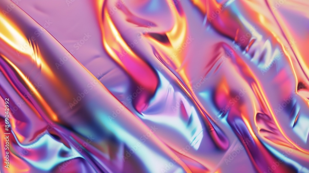 Poster metallic holographic background pink iridescent background holographic abstract lilac colors backdro