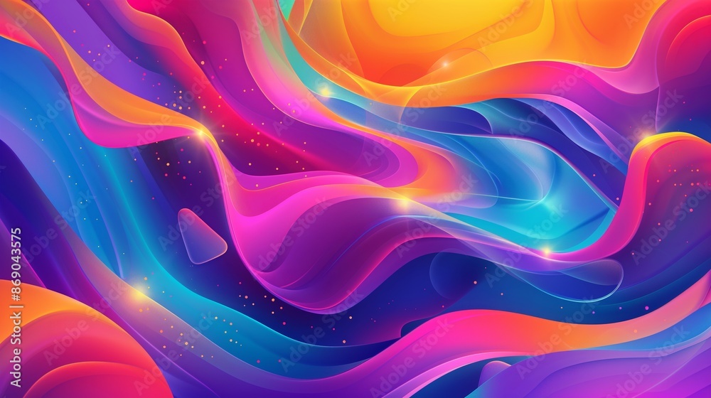 Poster a vibrant abstract background with smooth gradients and dynamic fluid shapes creates a captivating d