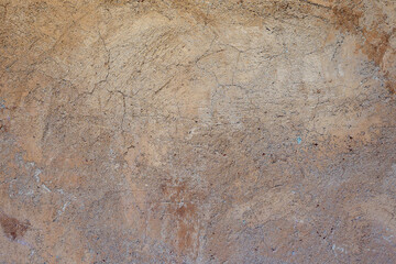 Orange-brown cement wall texture background, wallpaper abstract grunge pattern surface retro backdrop.