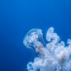 Fototapeta premium Jellyfish in Deep Blue Sea