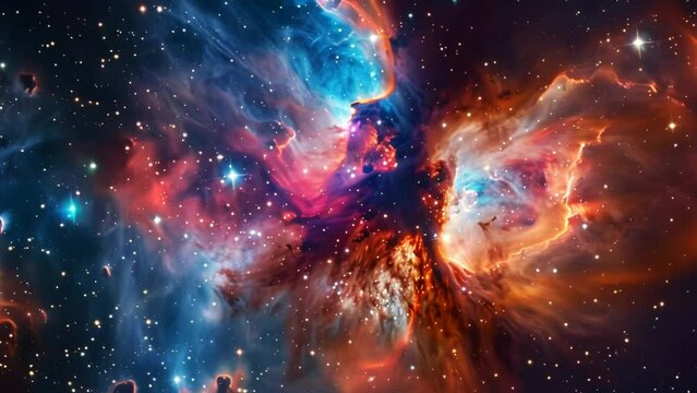 Cosmic Nebula and Starfield