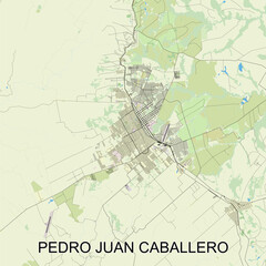 Pedro Juan Caballero , Paraguay map poster art