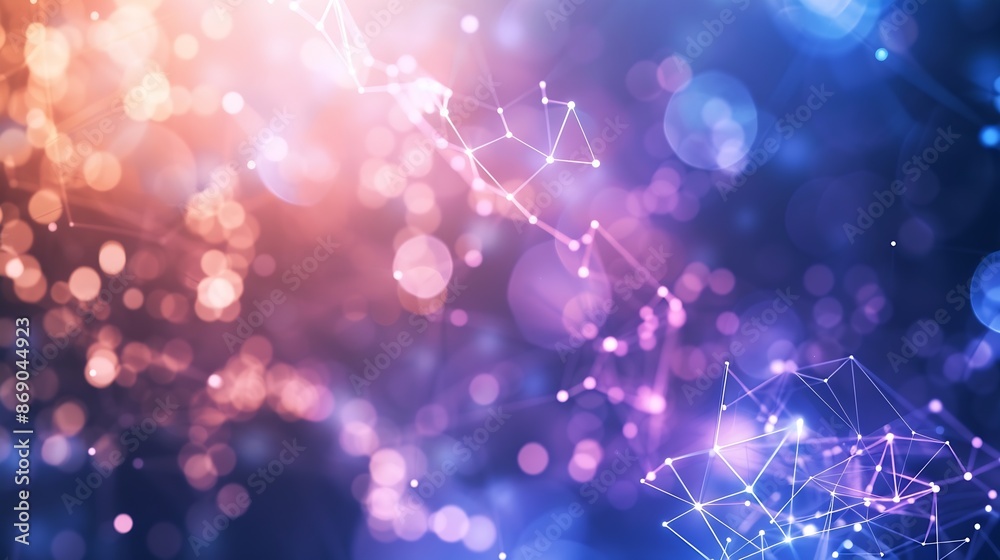 Leinwandbilder Abstract background Molecules technology with polygonal shapes connecting dots and lines Connection structure Big data visualization : Generative AI
