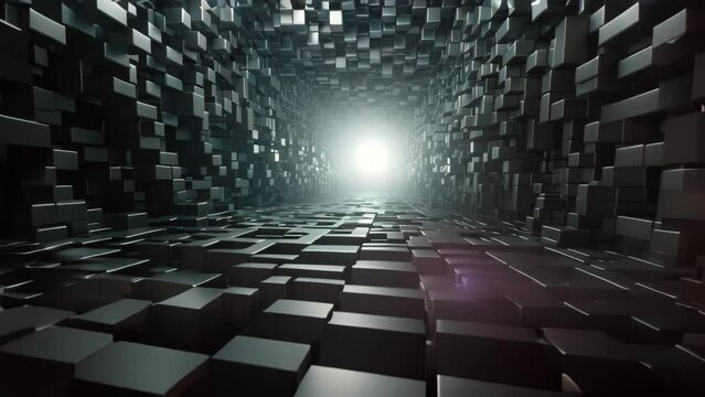An intriguing abstract black and white photo that captures the essence of a light at the end, The fourth dimension wallpaper