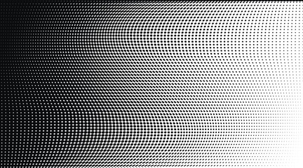 Abstract monochrome halftone background. Wide vector illustration	