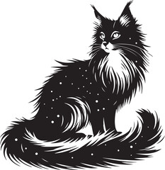 cat sillhouette vector black and white
