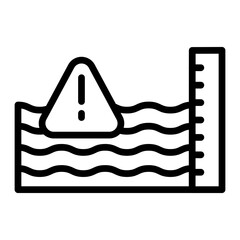 Sea Level Rise Line Icon Design