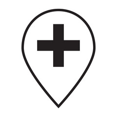 Obraz premium Medical location outline icon, location gradient icon, hospital location icon. 