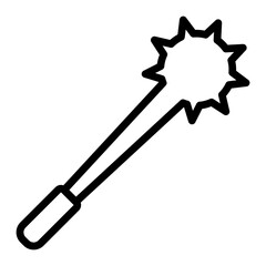 Mace Line Icon Design