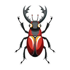 illustration of a stag beetle on white