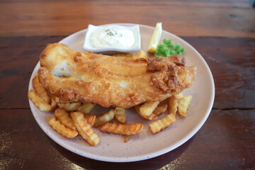 fish and chip or fried fish with French fries