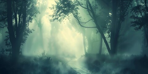 Obraz premium Misty Forest Illustration