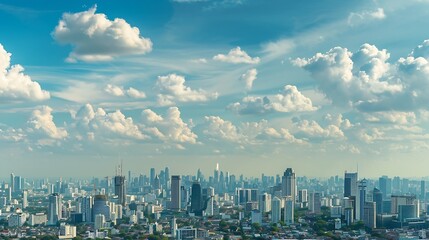 Naklejka premium Bangkok Cityscape Thailand Panorama view Skyline : Generative AI