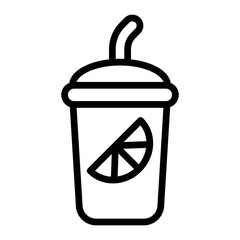 Soft Drink Line Icon Design