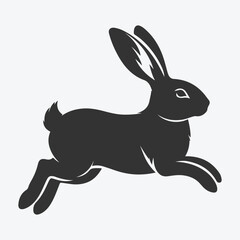 Dynamic Jumping Rabbit Silhouette, Perfect for Art, Design, and Craft Projects