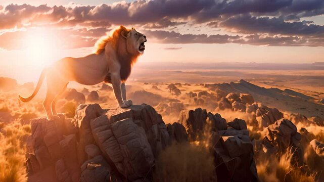 The mighty roar of the lion from the mountaintop