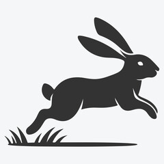 Obraz premium Dynamic Jumping Rabbit Silhouette, Perfect for Art, Design, and Craft Projects