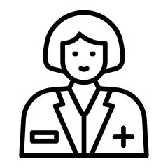 Nurse Line Icon Design
