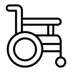 Wheel Chair Line Icon Design