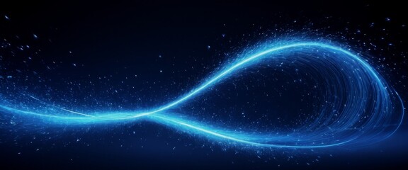 Abstract light lines of trails intense blue sparks bursting