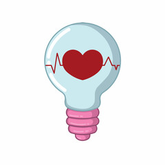 illustration art love lamp sticker design