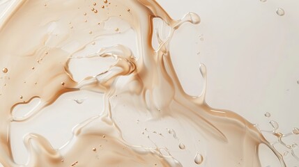 Fototapeta premium Soothe cream lotion moisturizer smears on white background Skincare and body beauty product Liquid cosmetic product smudges : Generative AI