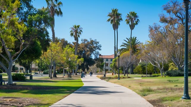 Campus of UCSB University of California Santa Barbara on a sunny day no people : Generative AI
