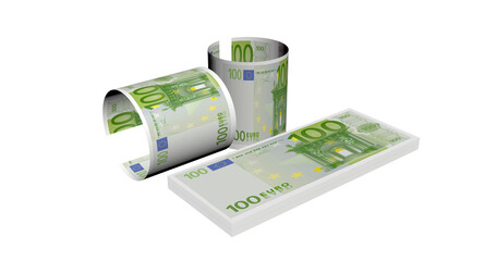100 Euro Currency Money 3D Illustration 1