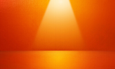 Orange floor and walls There is light and shadow in the background.